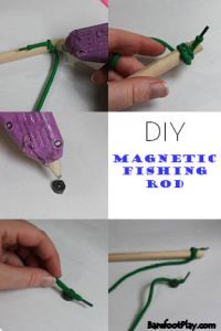 DIY Fishing Game Magnetic Rod Barefoot Play