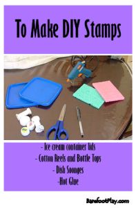 Easy DIY stamps for kids materials needed