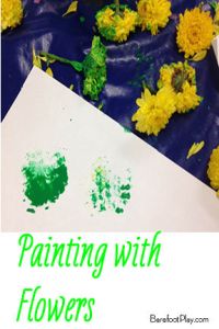 Painting with Flowers earlychildhood art Barefoot Play